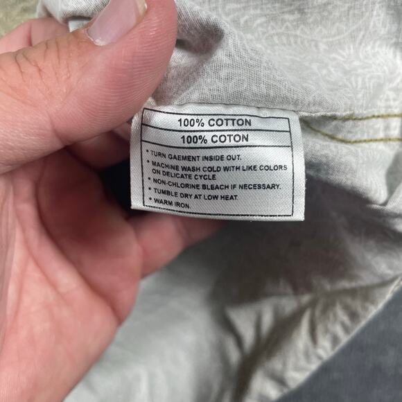 Ariat Pearl Snap Western Shirt Men's Large Green Paisley Allover Cowboy Rodeo - Picture 9 of 12